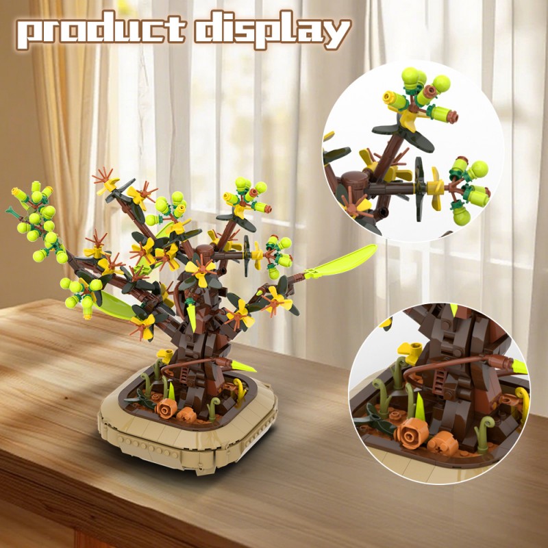 GOBRICKS MOC A2263 Apricot bonsai - YWOBB