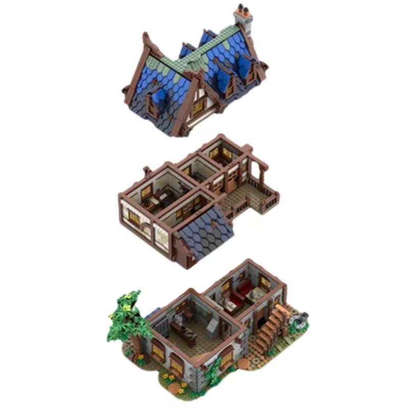 GOBRICKS MOC 119495 Medieval Tavern & Inn - YWOBB