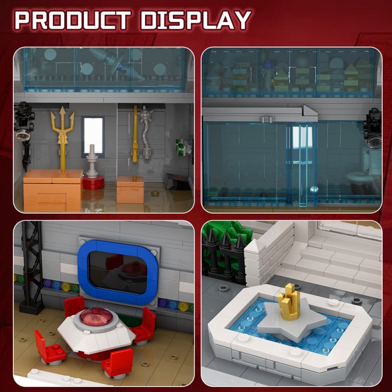 GOBRICKS MOC 223163 Hall of Justice - YWOBB