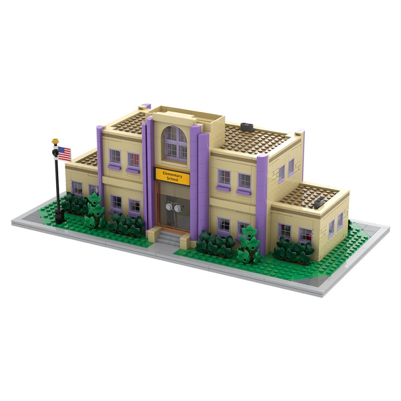 GOBRICKS MOC S0041 Springfield Elementary School - YWOBB