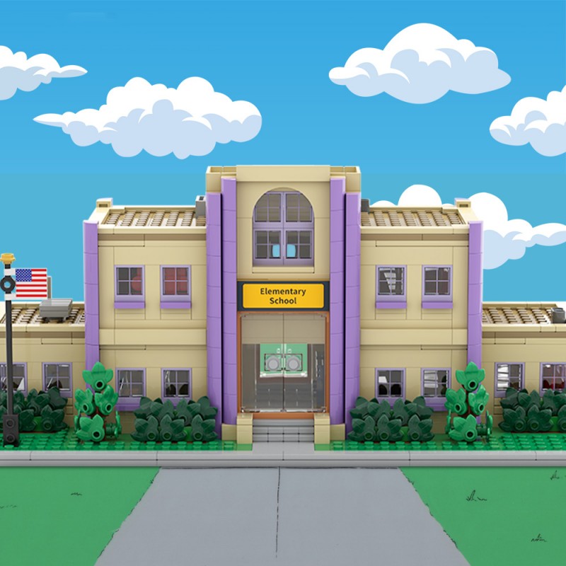 GOBRICKS MOC S0041 Springfield Elementary School - YWOBB