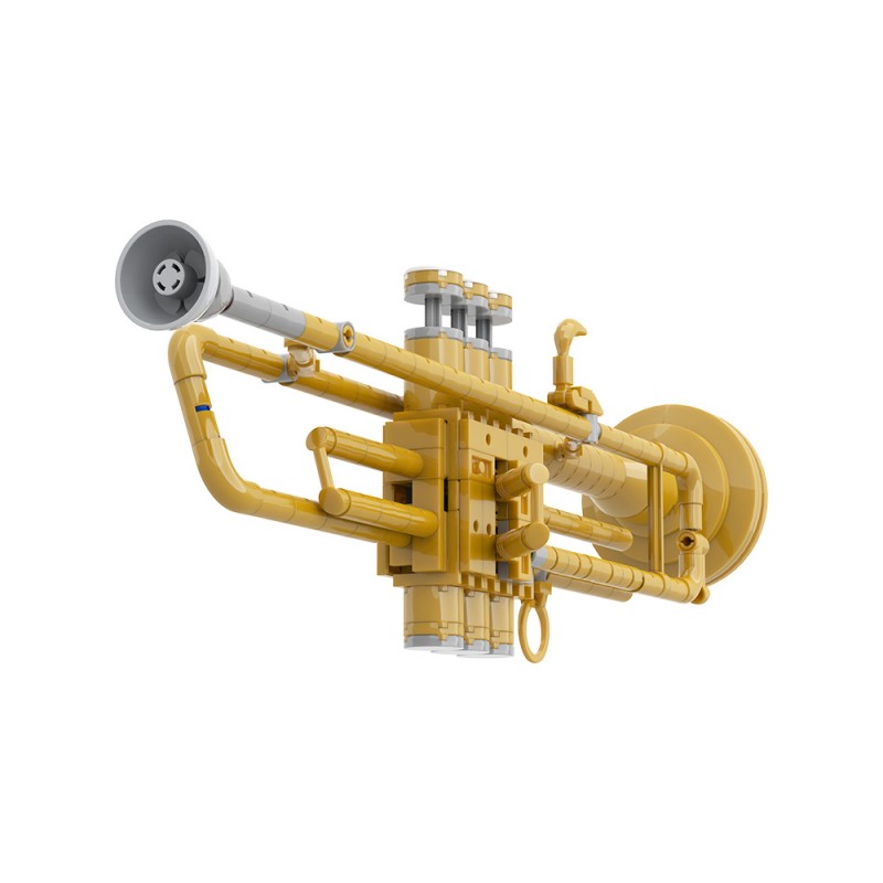 GOBRICKS MOC A2331 Trumpet with working pistons - YWOBB