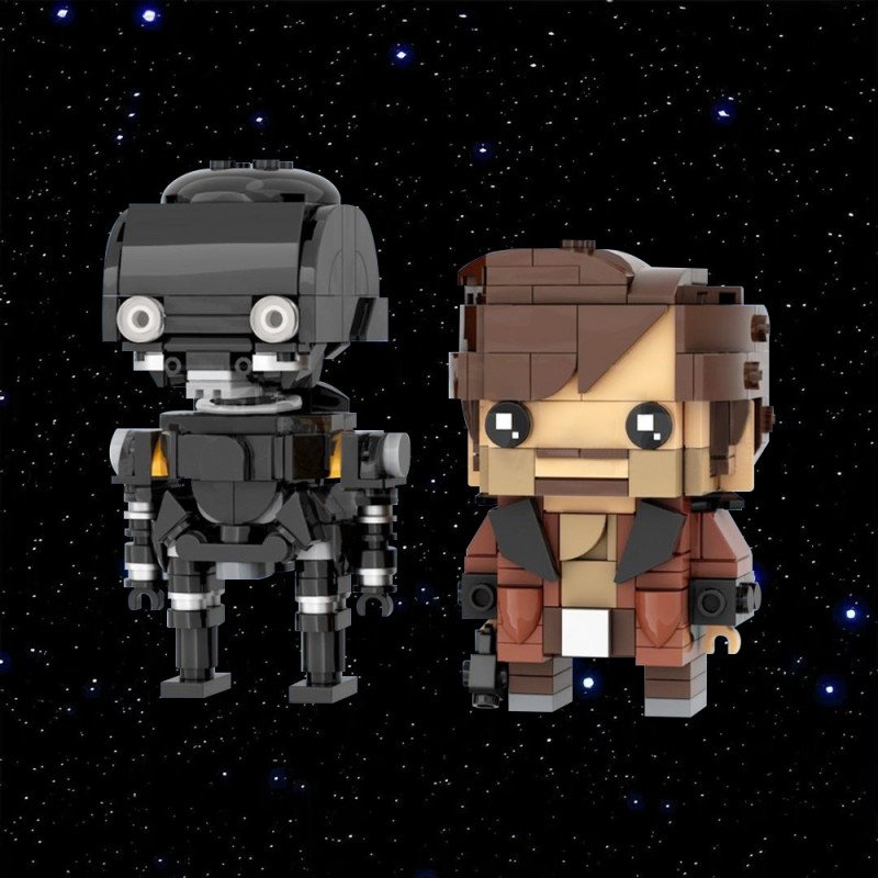 GOBRICKS MOC 224585 Cassian Andor K2SO Brickheadz MOC - Andor Rogue One - YWOBB