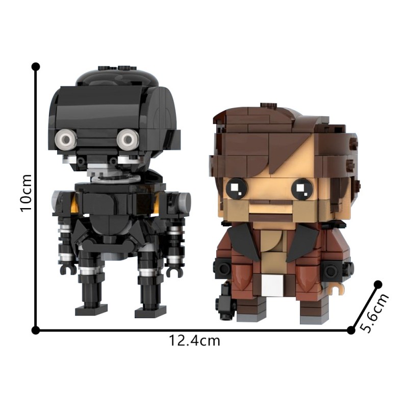 GOBRICKS MOC 224585 Cassian Andor K2SO Brickheadz MOC - Andor Rogue One - YWOBB