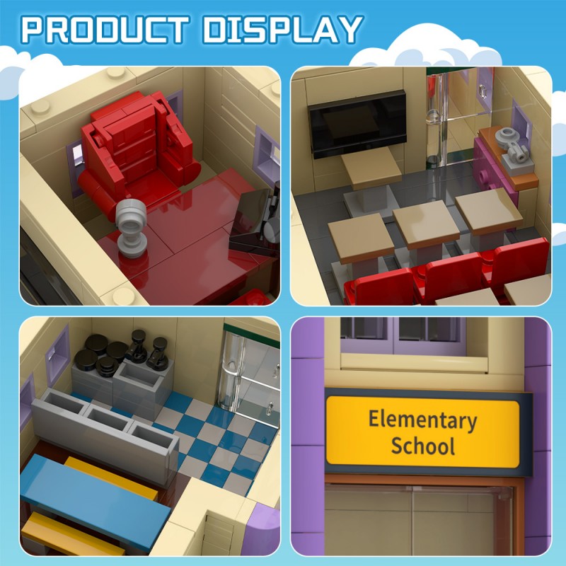 GOBRICKS MOC S0041 Springfield Elementary School - YWOBB