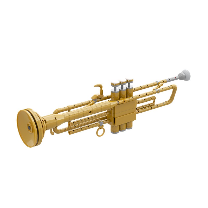 GOBRICKS MOC A2331 Trumpet with working pistons - YWOBB