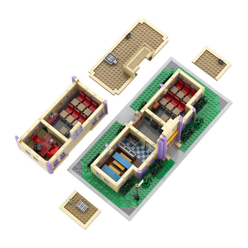 GOBRICKS MOC S0041 Springfield Elementary School - YWOBB