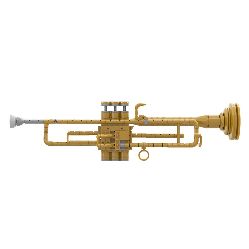 GOBRICKS MOC A2331 Trumpet with working pistons - YWOBB