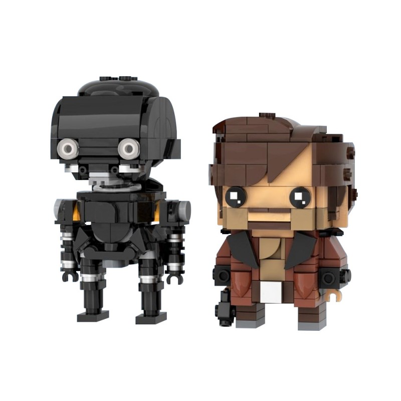 GOBRICKS MOC 224585 Cassian Andor K2SO Brickheadz MOC - Andor Rogue One - YWOBB