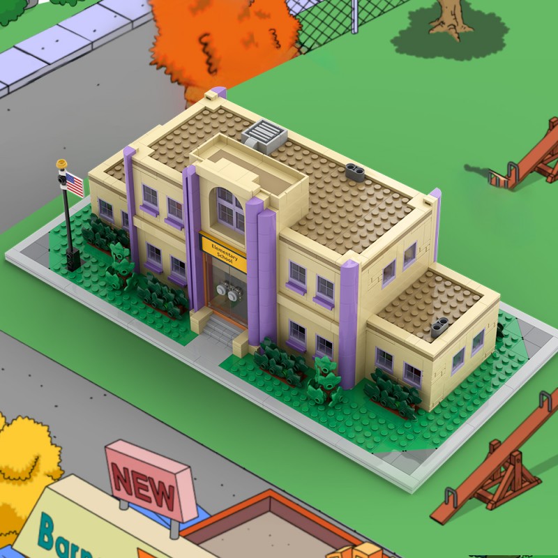 GOBRICKS MOC S0041 Springfield Elementary School - YWOBB