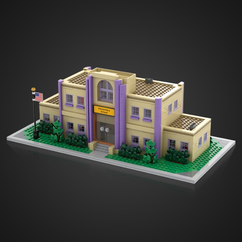 GOBRICKS MOC S0041 Springfield Elementary School - YWOBB