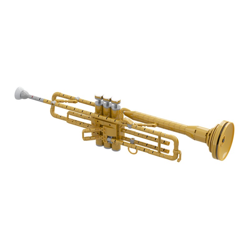 GOBRICKS MOC A2331 Trumpet with working pistons - YWOBB