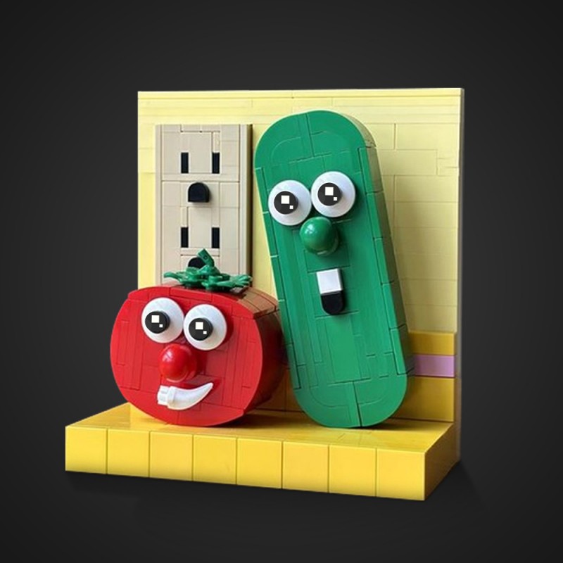 GOBRICKS MOC 222266 VeggieTales Bob & Larry - YWOBB