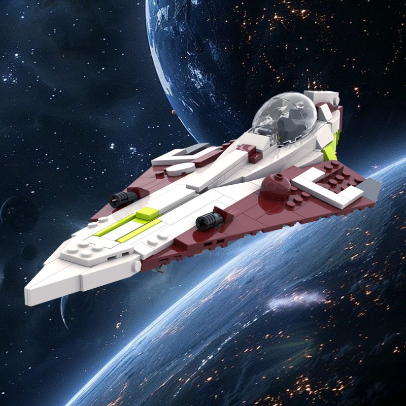 GOBRICKS MOC A2328 khatmorg's Obi-Wan's Delta-7 Aethersprite-Class Interceptor - YWOBB
