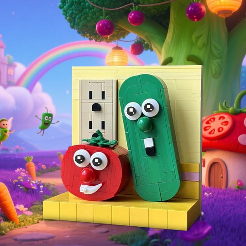 GOBRICKS MOC 222266 VeggieTales Bob & Larry - YWOBB