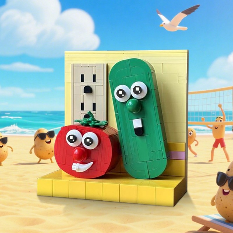 GOBRICKS MOC 222266 VeggieTales Bob & Larry - YWOBB