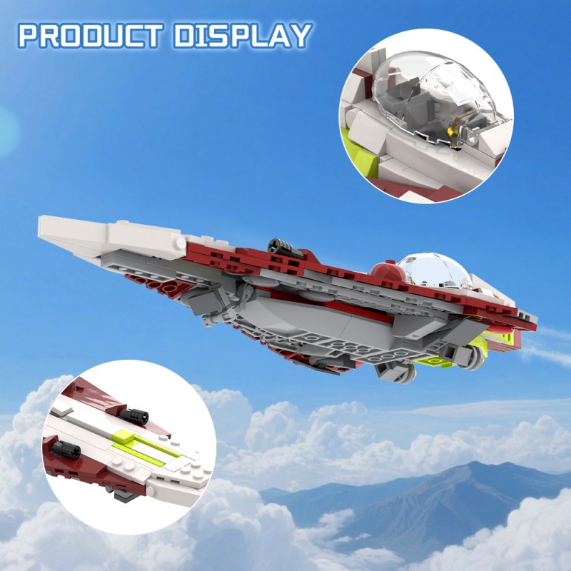 GOBRICKS MOC A2328 khatmorg's Obi-Wan's Delta-7 Aethersprite-Class Interceptor - YWOBB