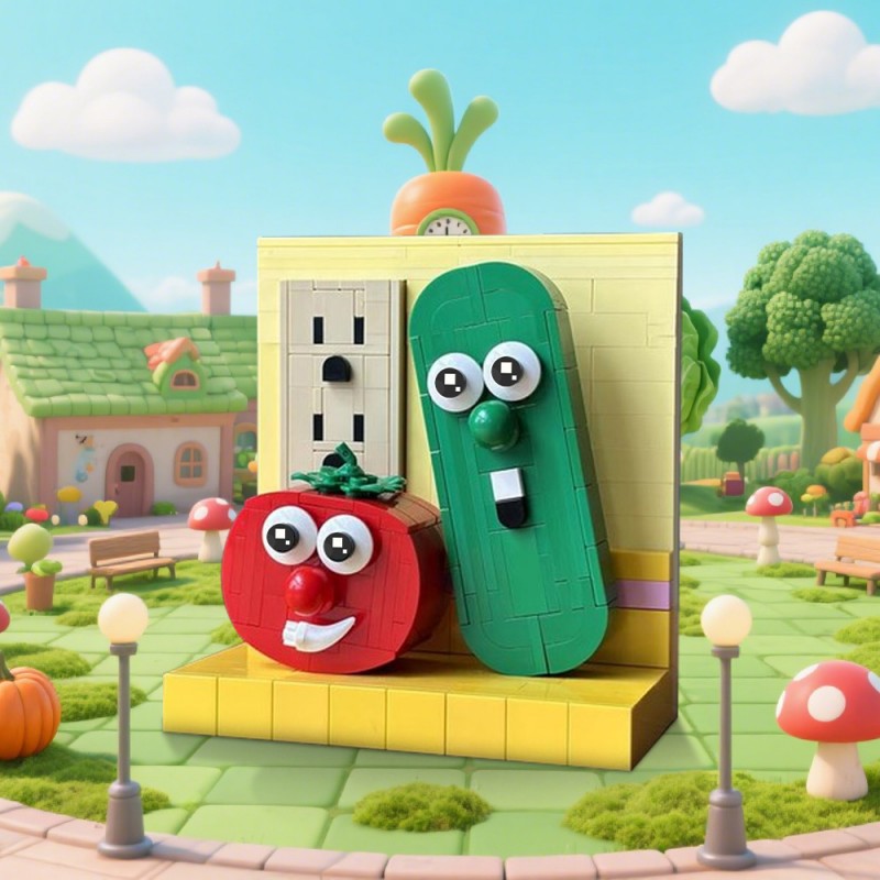 GOBRICKS MOC 222266 VeggieTales Bob & Larry - YWOBB