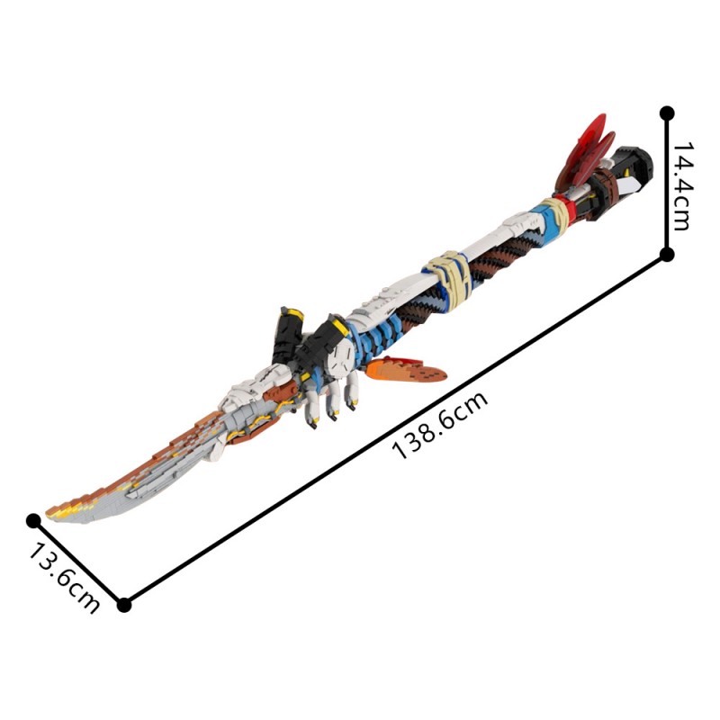 GOBRICKS MOC 142400 Horizon Forbidden West 1:1 scale Champion's Spear - YWOBB