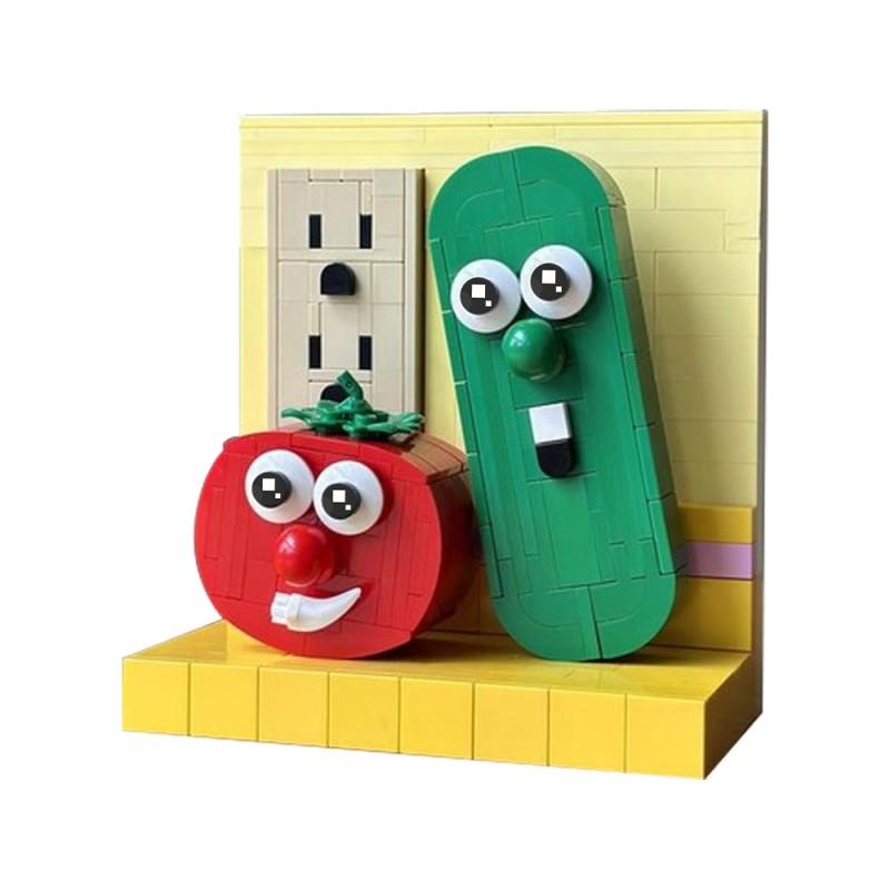 GOBRICKS MOC 222266 VeggieTales Bob & Larry - YWOBB