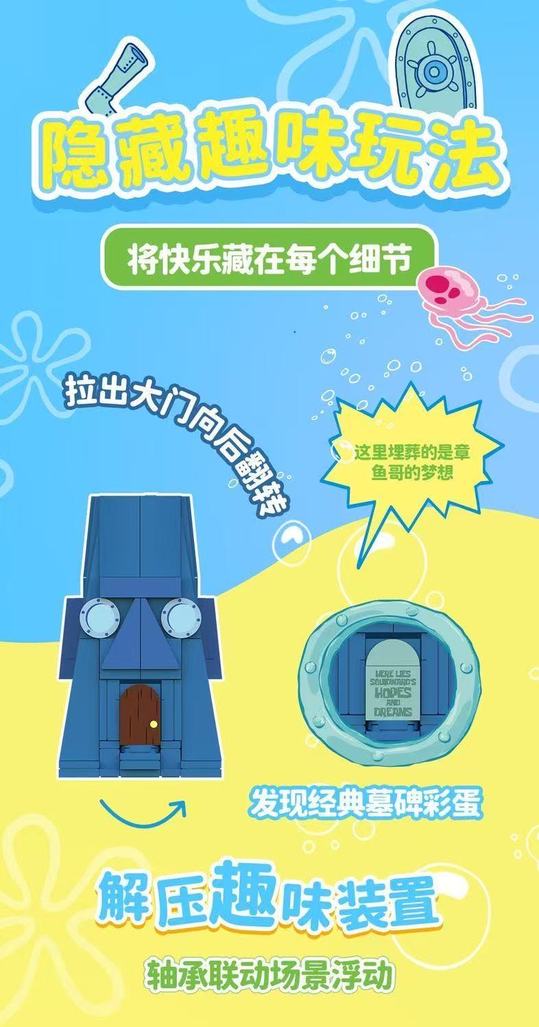 SEMBO AREA-X AB0083 SpongeBob SquarePants Bikini Bottom 3D Decorative Painting - YWOBB