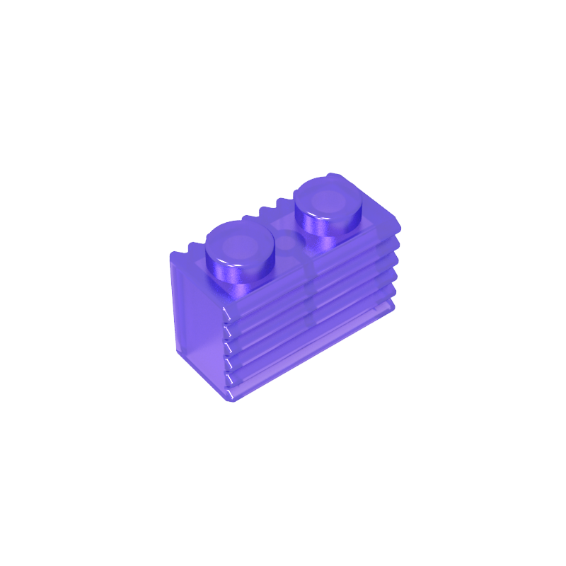 GOBRICKS GDS-797  Modified 1 x 2 with Grille  / Fluted Profile - YWOBB