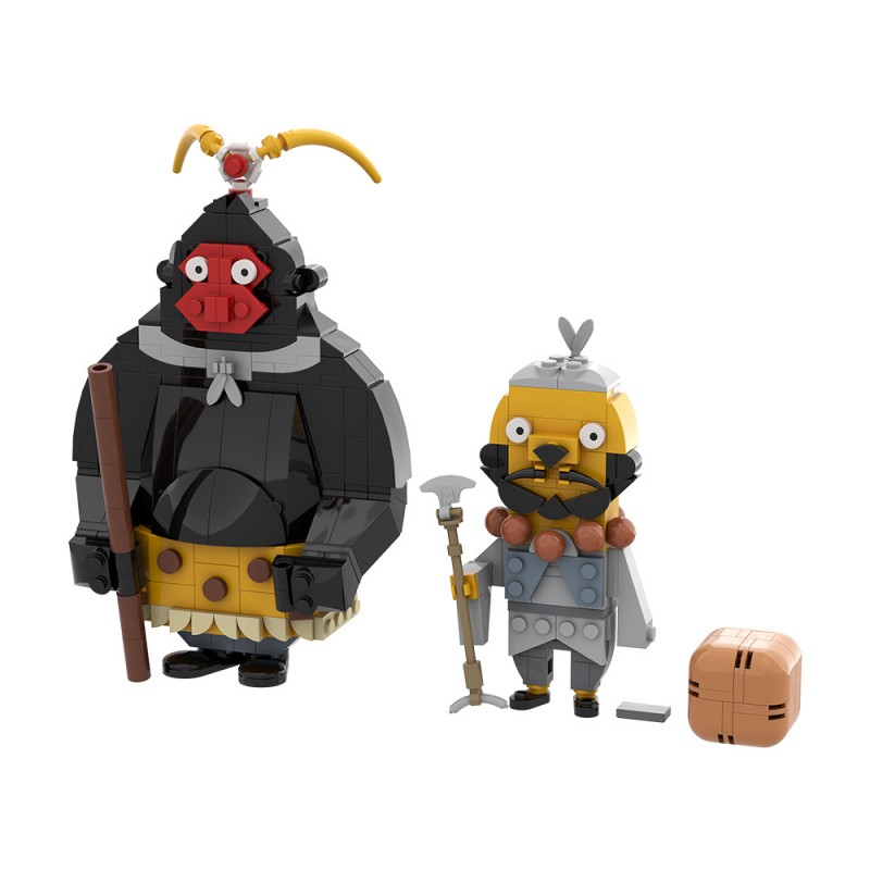 GOBRICKS MOC A2350 Langlang Mountain Little Monster Quartet - YWOBB