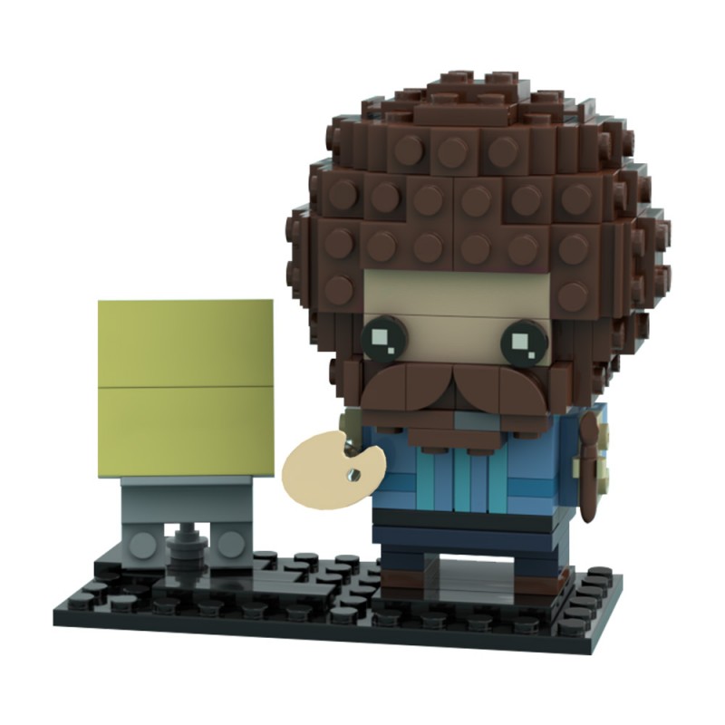 GOBRICKS MOC 77419 Bob Ross - Happy Accidents - YWOBB