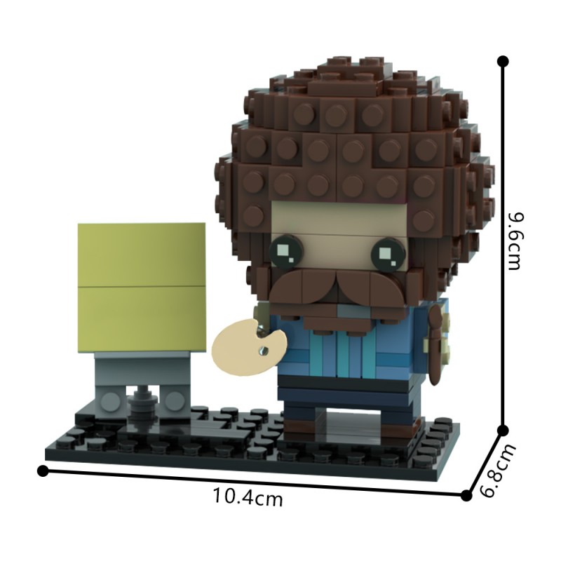 GOBRICKS MOC 77419 Bob Ross - Happy Accidents - YWOBB