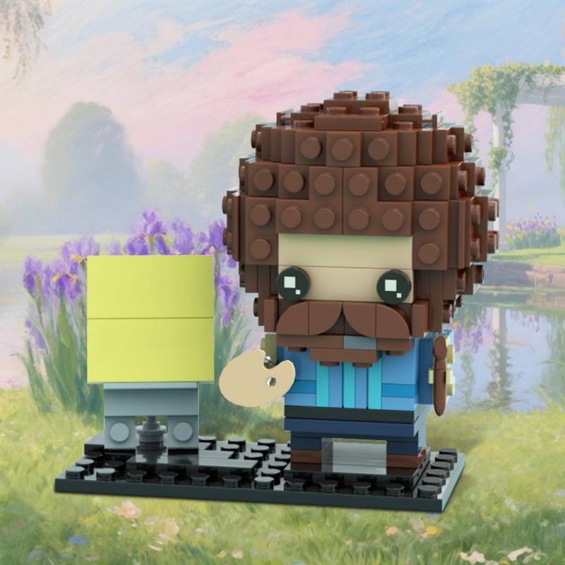 GOBRICKS MOC 77419 Bob Ross - Happy Accidents - YWOBB