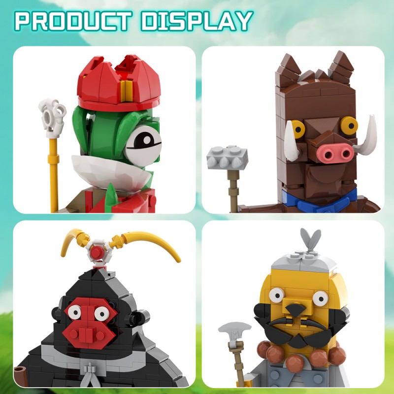 GOBRICKS MOC A2350 Langlang Mountain Little Monster Quartet - YWOBB