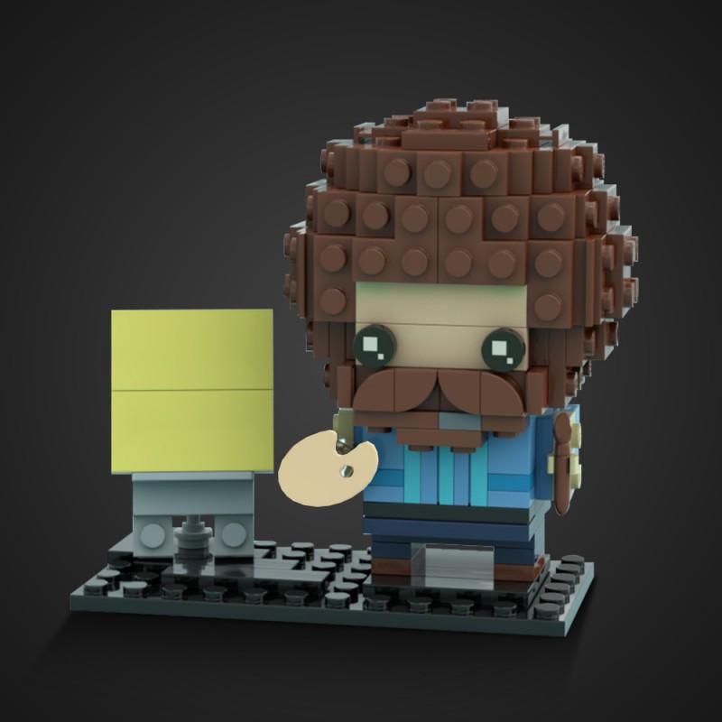 GOBRICKS MOC 77419 Bob Ross - Happy Accidents - YWOBB