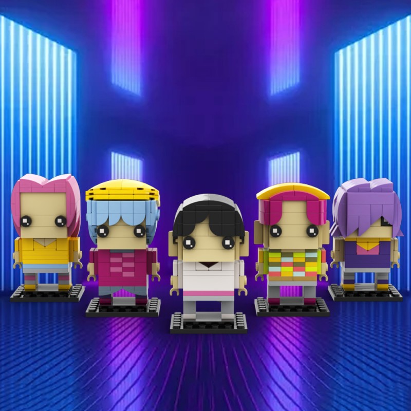 GOBRICKS MOC 226225 Saja Boys KPop Demon Hunters Brick Headz - YWOBB