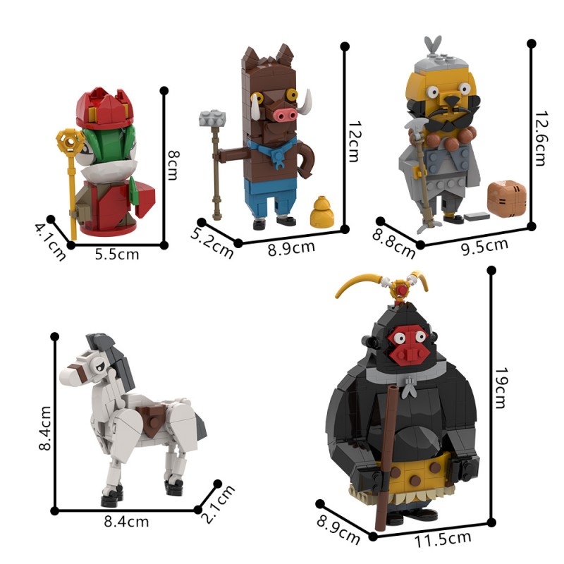 GOBRICKS MOC A2350 Langlang Mountain Little Monster Quartet - YWOBB