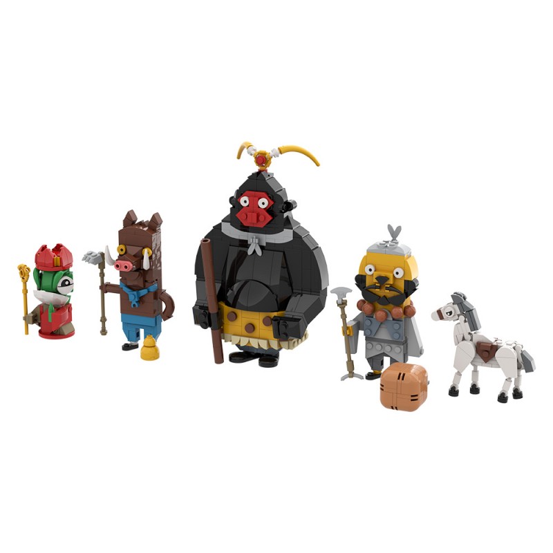 GOBRICKS MOC A2350 Langlang Mountain Little Monster Quartet - YWOBB