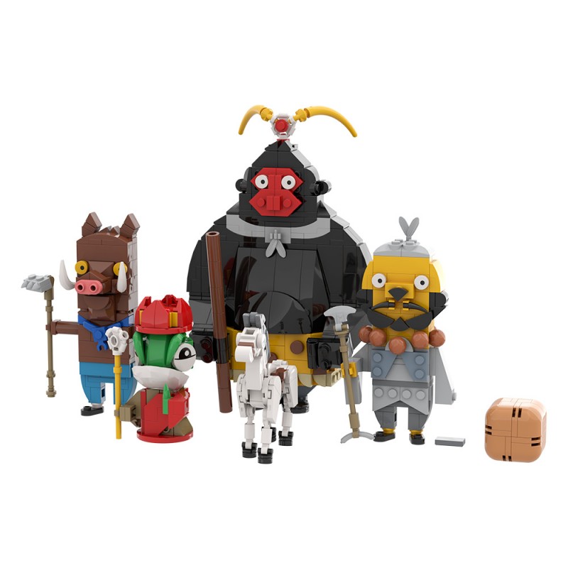 GOBRICKS MOC A2350 Langlang Mountain Little Monster Quartet - YWOBB