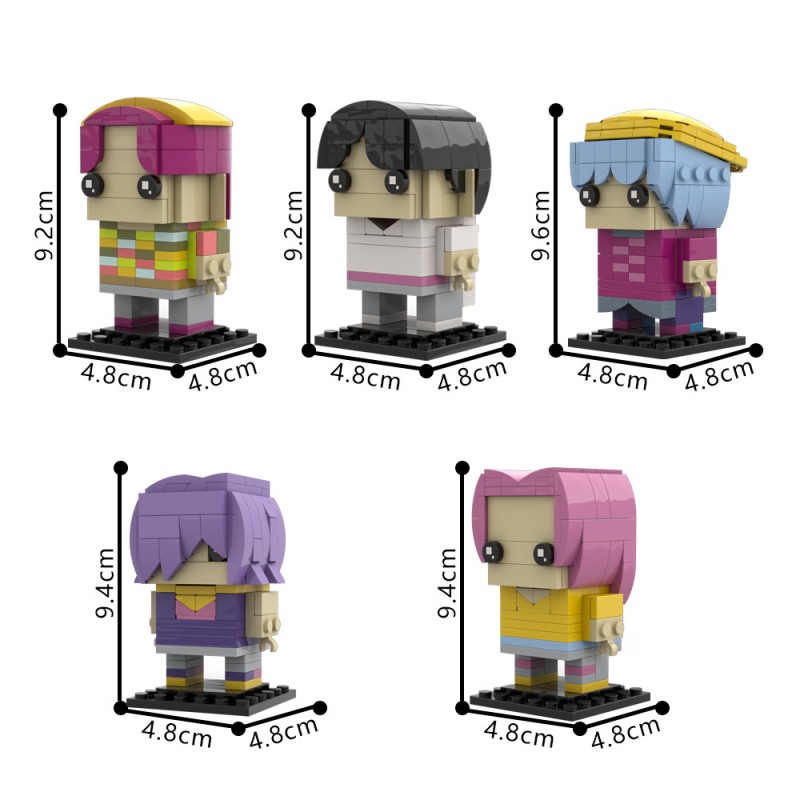 GOBRICKS MOC 226225 Saja Boys KPop Demon Hunters Brick Headz - YWOBB