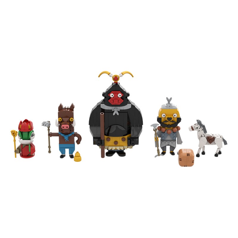 GOBRICKS MOC A2350 Langlang Mountain Little Monster Quartet - YWOBB