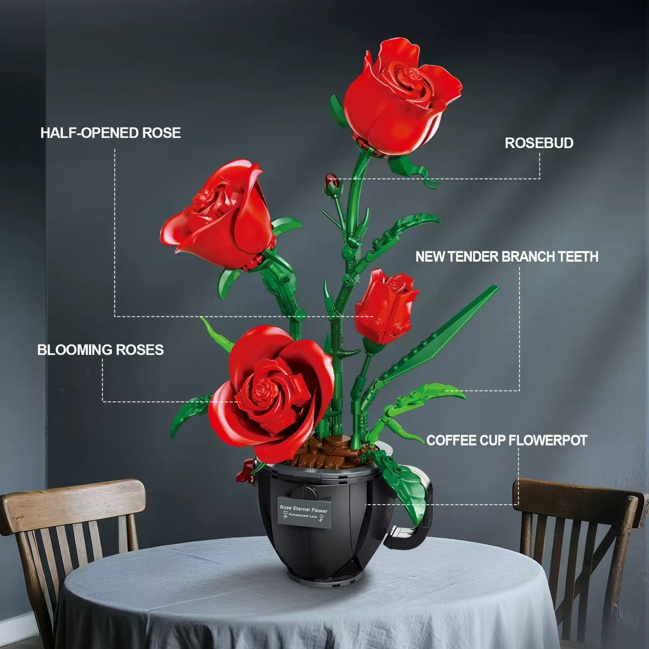 DK 3036 Coffee cup rose - YWOBB