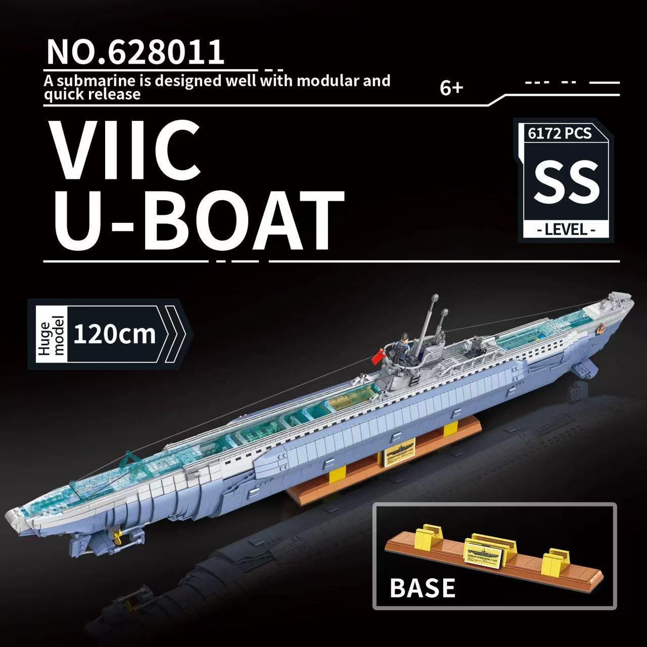 Customized 628011 VIIC U-552 Submarine - YWOBB
