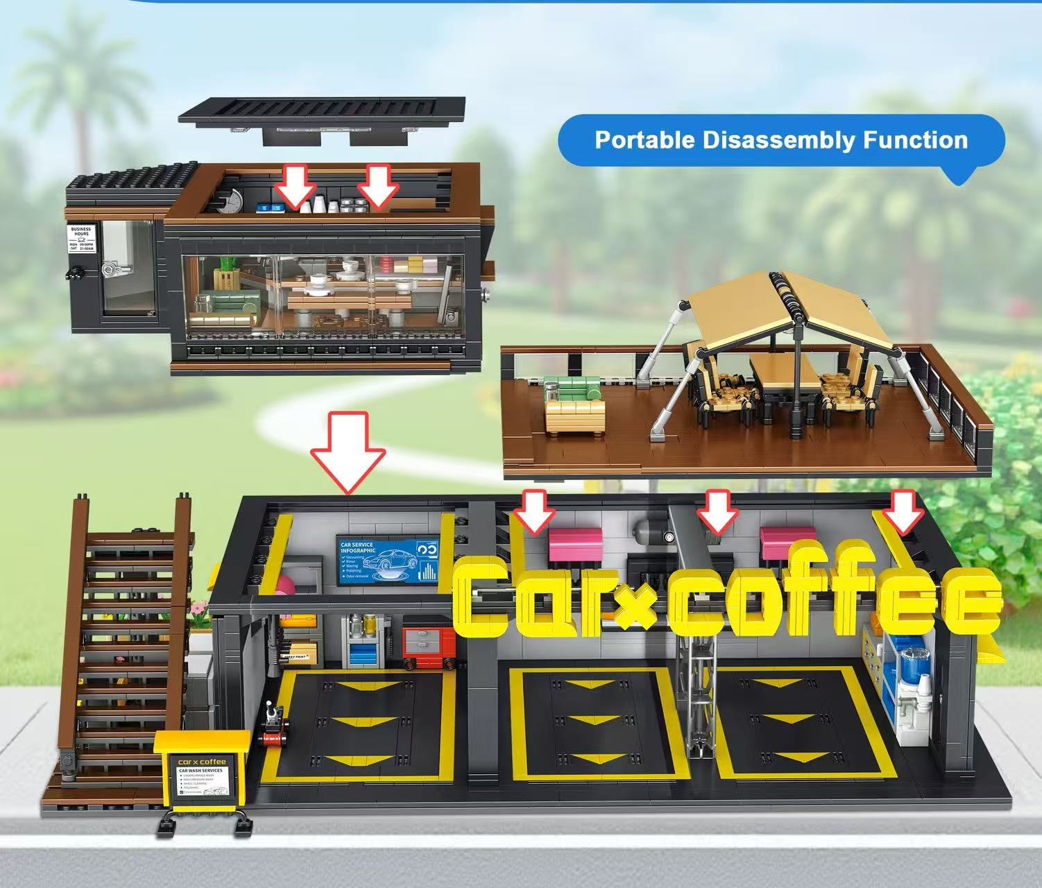 Small Angle JD113 Coffee Car Repair Club - YWOBB