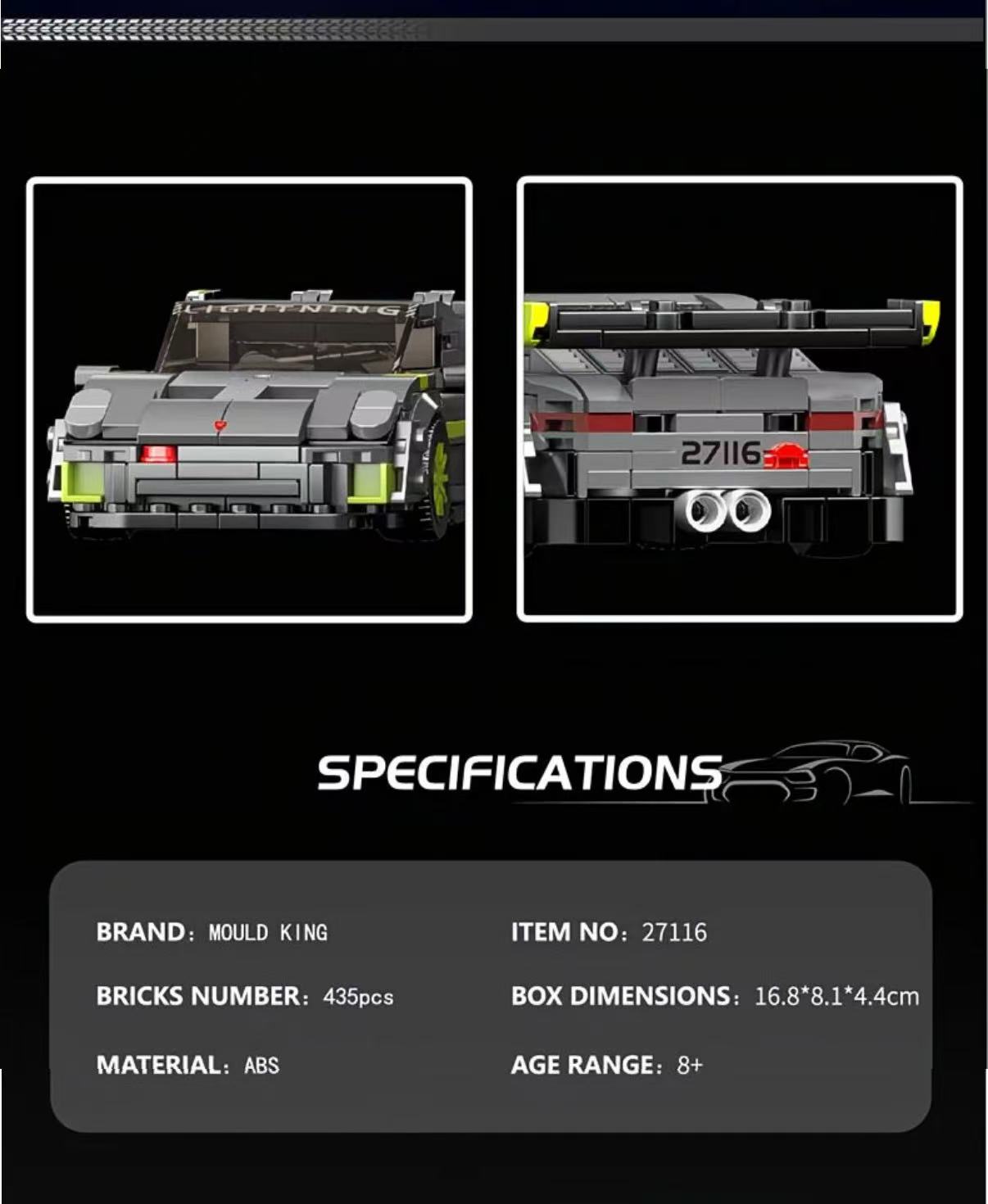 Mould King 27113-27116 8-stud Racing Car - YWOBB
