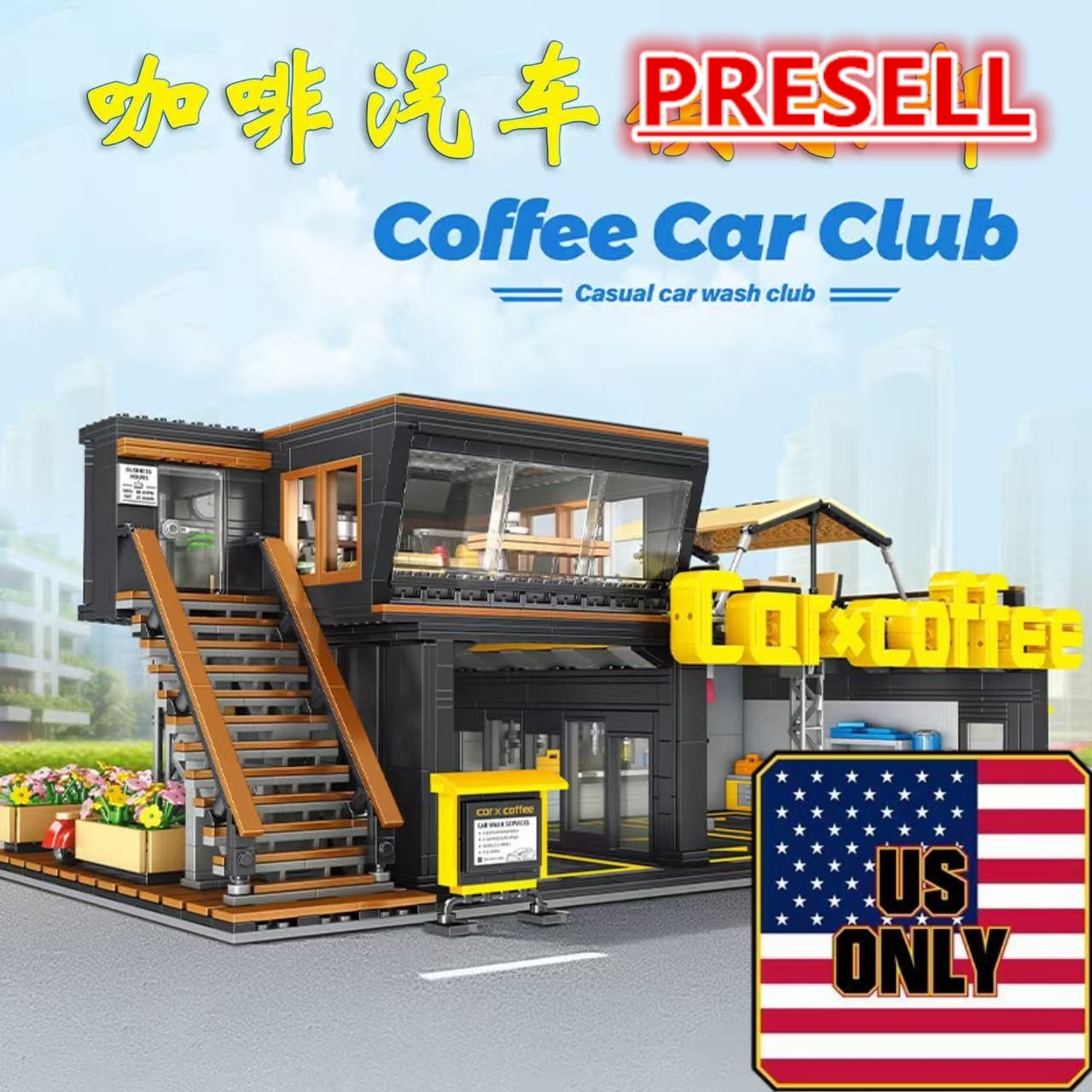 Small Angle JD113 Coffee Car Repair Club OVP US Warehouse Version - YWOBB