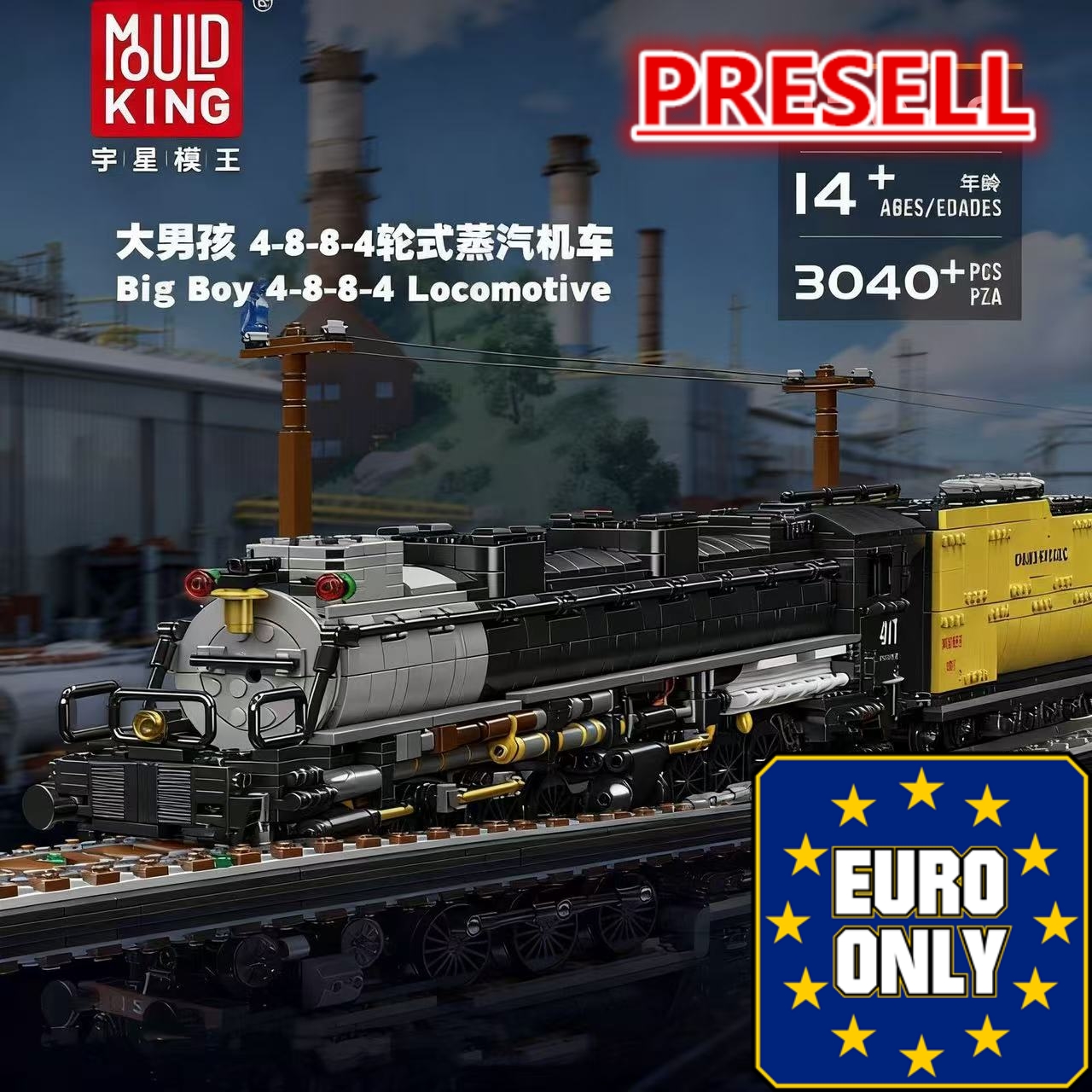 Mould King 12049 Big Boy 4-8-8-4 Locomotive OVP EU Warehouse Version - YWOBB