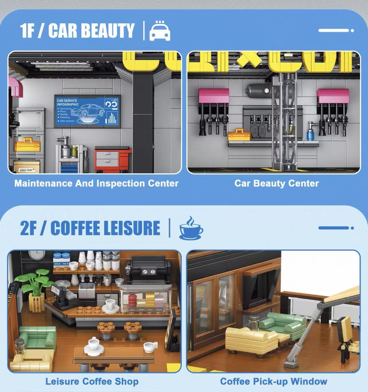 Small Angle JD113 Coffee Car Repair Club OVP US Warehouse Version - YWOBB