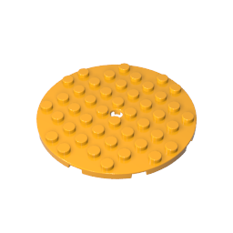 GOBRICKS GDS-90289 Plate Round 8 x 8 with Hole - YWOBB