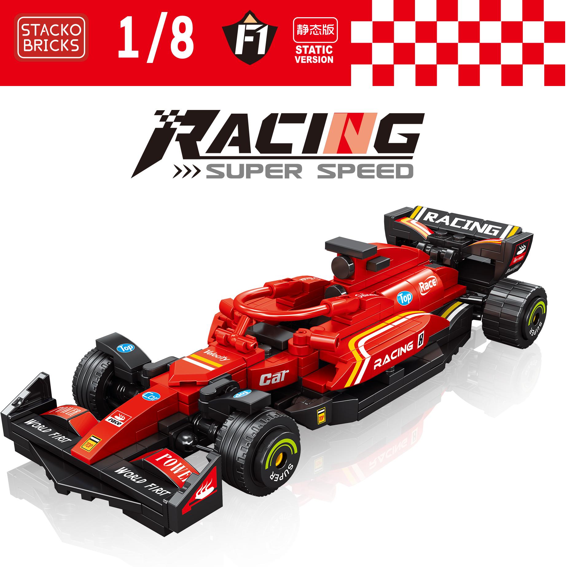 STACKO BRICKS 08001A-D 8-wide Racing Car - YWOBB