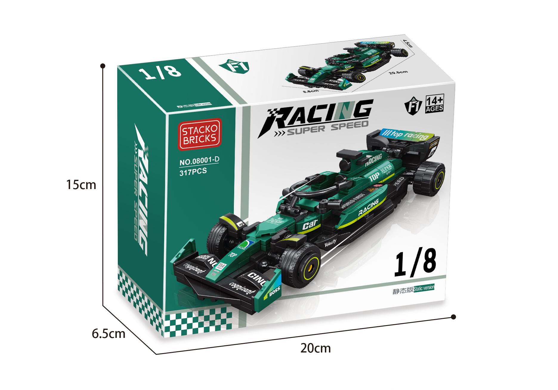 STACKO BRICKS 08001A-D 8-wide Racing Car - YWOBB