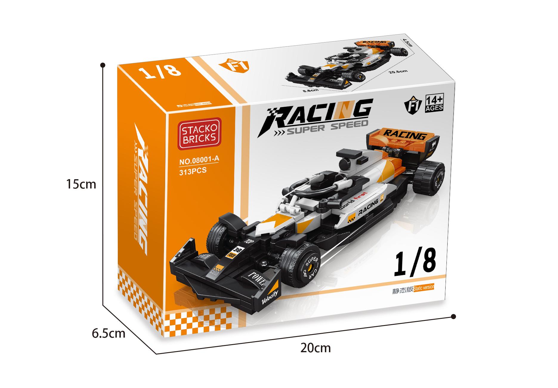 STACKO BRICKS 08001A-D 8-wide Racing Car - YWOBB