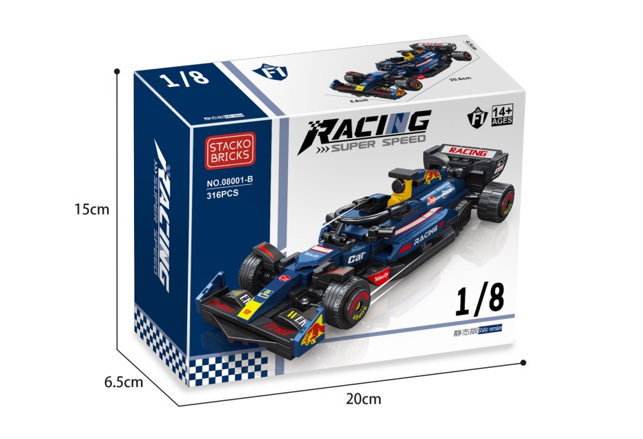 STACKO BRICKS 08001A-D 8-wide Racing Car - YWOBB